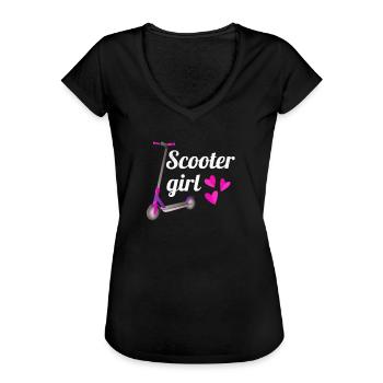Roller Geschenke Für Mädchen Scooter Tretroller - Frauen Vintage T-Shirt - Schwarz - Vorne