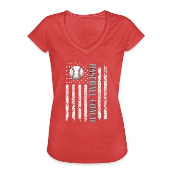 Bester Baseballtrainer Baseball Coach Geschenk - Frauen Vintage T-Shirt - Rot meliert - Vorne - Danielle (179cm)