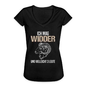Widder und 3 Leute Humor Astrologie Geschenk - Frauen Vintage T-Shirt - Schwarz - Vorne - Danielle (179cm)