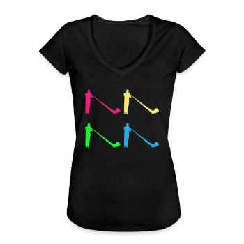 Cadeau coloré de cor des Alpes - variété sonore - T-shirt vintage Femme - noir - Devant - Danielle (179cm)