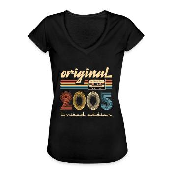 20. Geburtstag 20 Jahre Original 2005 - Frauen Vintage T-Shirt - Schwarz - Vorne - Danielle (179cm)