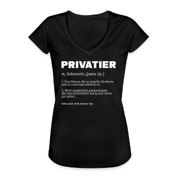 Privatier Definition - Frauen Vintage T-Shirt - Schwarz - Vorne - Danielle (179cm)