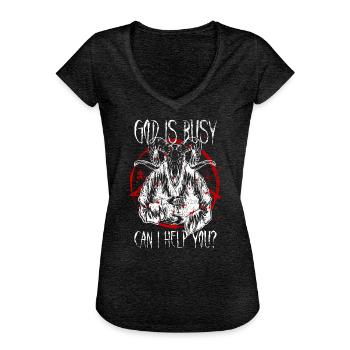 Satanist Baphomet Satanismus - Frauen Vintage T-Shirt - Anthrazit - Vorne - Danielle (179cm)