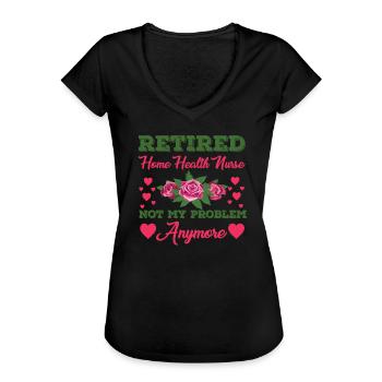 Retired home nurse - Women's Vintage T-Shirt - black - Front - Danielle (179cm)