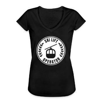 Conception Liftwart - T-shirt vintage Femme - noir - Devant - Danielle (179cm)