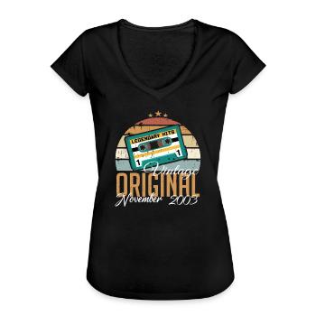 Geboren Im November 2003 Retro - Frauen Vintage T-Shirt - Schwarz - Vorne - Danielle (179cm)