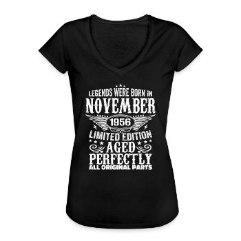 Legendary since November 1956 - 1956 November - Frauen Vintage T-Shirt - Schwarz - Vorne