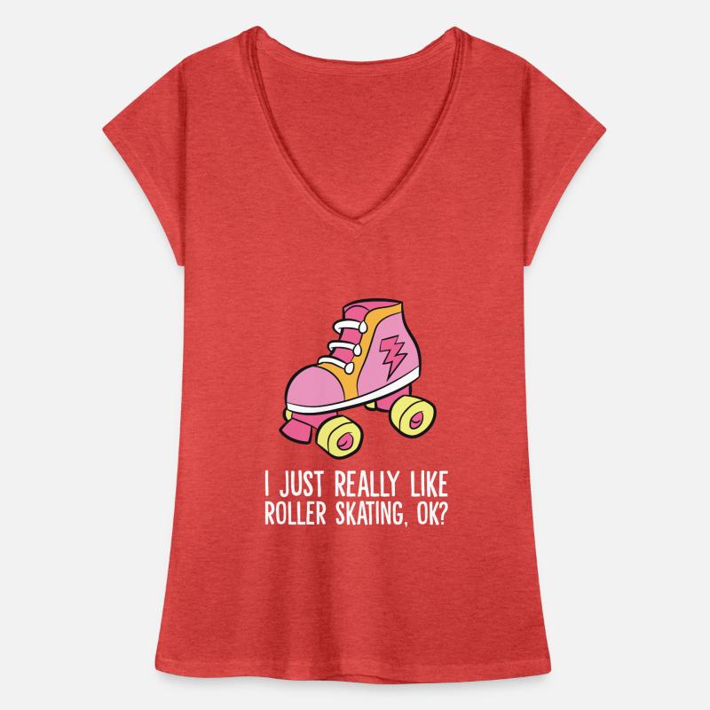 Ich mag einfach Rollschuhlaufen Ok Rollerskating Frauen Vintage T-Shirt
