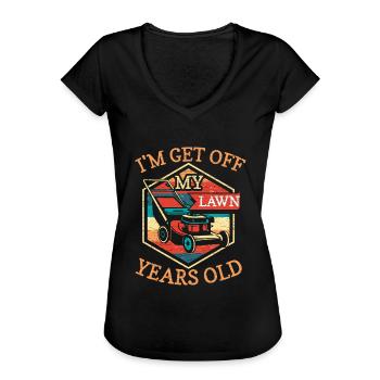 Landschaftsgärtner Landschaftsbau Rasenmähen Mähen - Frauen Vintage T-Shirt - Schwarz - Vorne - Danielle (179cm)