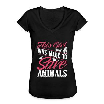 Tierärztin Geschenk - Frauen Vintage T-Shirt - Schwarz - Vorne - Danielle (179cm)