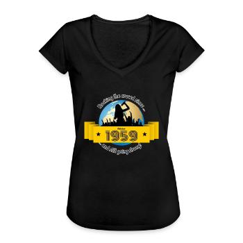65. Geburtstag At rocke publikum siden 10/1959 - Dame vintage T-shirt - sort - Foran