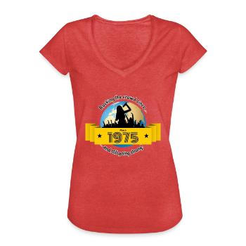 50. Geburtstag Rocking the crowd since 03/1975 - Frauen Vintage T-Shirt - Rot meliert - Vorne - Danielle (179cm)