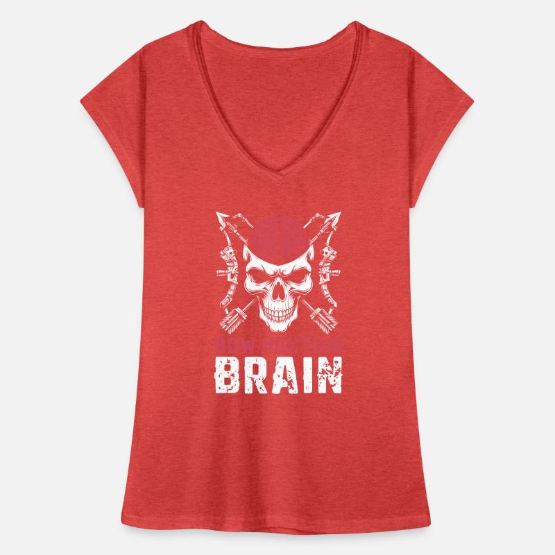Bogenjagd Bogenjäger Schädel Bow Hunting Brain Frauen Vintage T-Shirt