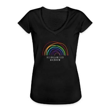 Disorganised Rainbow Lustig Bunt Regenbogen Spruch - Frauen Vintage T-Shirt - Schwarz - Vorne