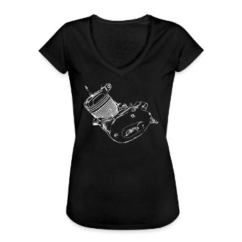 Simson Motor M53 - Schwalbe - IFA - Frauen Vintage T-Shirt - Schwarz - Vorne
