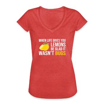 Life Gives You Lemons Not Bugs Developer Coder - Frauen Vintage T-Shirt - Rot meliert - Vorne - Danielle (179cm)