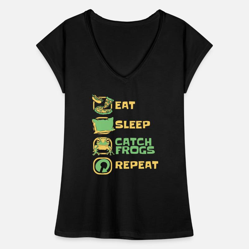 Eat Sleep Catch Frogs Repeat Toad Tadpole Women's Vintage T-Shirt