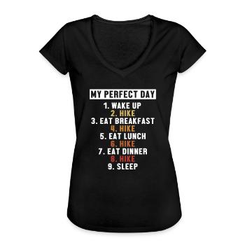 Randonnée Journée parfaite Randonnée Randonnée Randonnée en montagne - T-shirt vintage Femme - noir - Devant - Danielle (179cm)