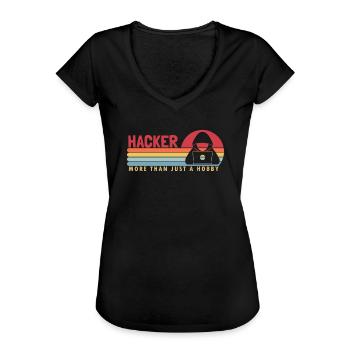 Hacker plus qu’un passe-temps d’ingénierie sociale - T-shirt vintage Femme - noir - Devant - Danielle (179cm)