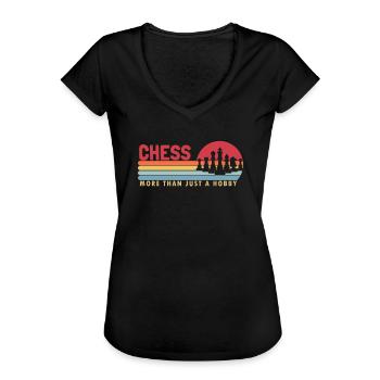Schach mehr als ein Hobby Königin Großmeister - Frauen Vintage T-Shirt - Schwarz - Vorne - Danielle (179cm)