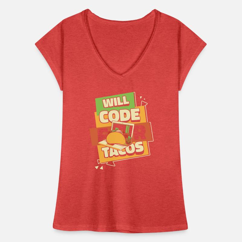Will Code pour Tacos Développeur Codeur Programmeur T-shirt vintage Femme