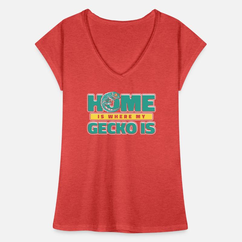 Home Is Where My Gecko Is Crested Lizard Leopard Women's Vintage T-Shirt