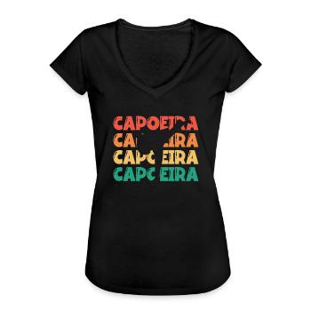 Retro Capoeira Text Ginga Capoeirista Tanz - Frauen Vintage T-Shirt - Schwarz - Vorne - Danielle (179cm)