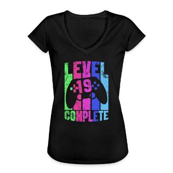 Gaming 16. Geburtstag Zocken Gamer Gamepad Zocker - Frauen Vintage T-Shirt - Schwarz - Vorne - Danielle (179cm)