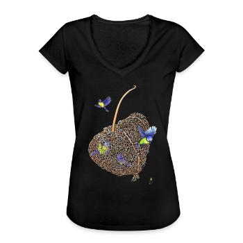 Coeur de Volière - T-shirt vintage Femme - noir - Devant - Danielle (179cm)