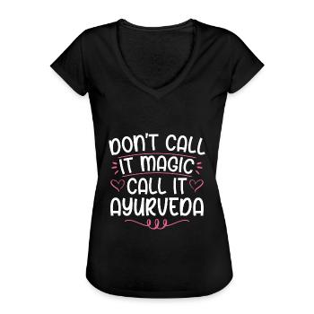 Ayurveda - Frauen Vintage T-Shirt - Schwarz - Vorne - Danielle (179cm)