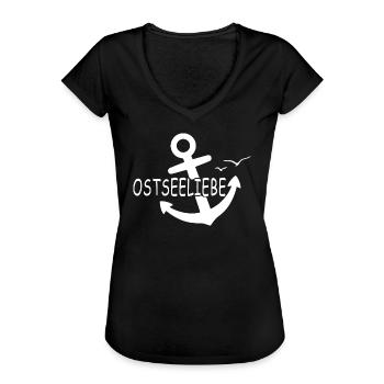 Ostseeliebe - der vergessene Anker - Frauen Vintage T-Shirt - Schwarz - Vorne - Danielle (179cm)