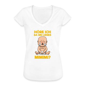 Höre Ich Da Ein Leises Mimimi Lustige Sprüche - Frauen Vintage T-Shirt - Schwarz - Vorne - Danielle (179cm)