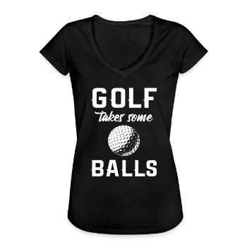 Lustiger Golfer Golfspieler - Frauen Vintage T-Shirt - Schwarz - Vorne - Danielle (179cm)
