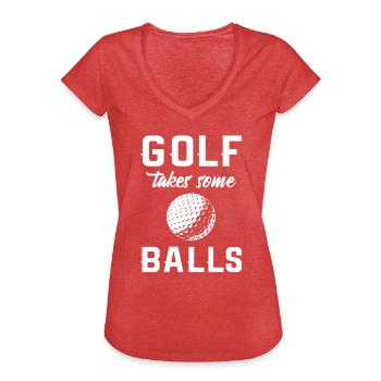 Lustiger Golfer Golfspieler - Frauen Vintage T-Shirt - Rot meliert - Vorne - Danielle (179cm)
