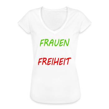 Frauen leben freiheit - Frauen Vintage T-Shirt - Schwarz - Vorne - Danielle (179cm)