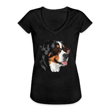 Grosser Schweizer Sennenhund - Frauen Vintage T-Shirt - Schwarz - Vorne - Danielle (179cm)