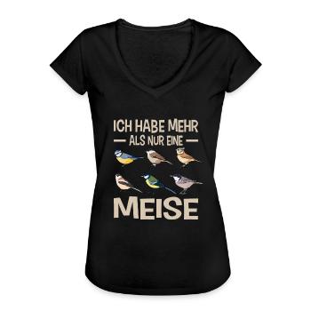 Spruch Vögel Meisen Ornithologie Birdwatching - Frauen Vintage T-Shirt - Schwarz - Vorne