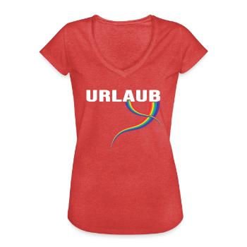 Holiday Rainbow Destination - Women's Vintage T-Shirt - heather red - Front - Danielle (179cm)
