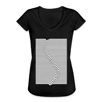 Abstrakte Linien Kunst Surfen im Wasser - Frauen Vintage T-Shirt - Schwarz - Vorne