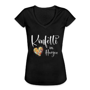 Köln Karneval Alaaf Jeck Party Konfetti Herz - Frauen Vintage T-Shirt - Schwarz - Vorne