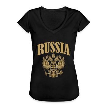 Russie - T-shirt vintage Femme - noir - Devant - Danielle (179cm)