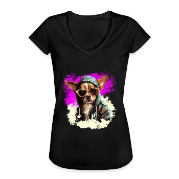 Chihuahua-Regel: Das Stadtbild bestimmen - Frauen Vintage T-Shirt - Schwarz - Vorne - Danielle (179cm)