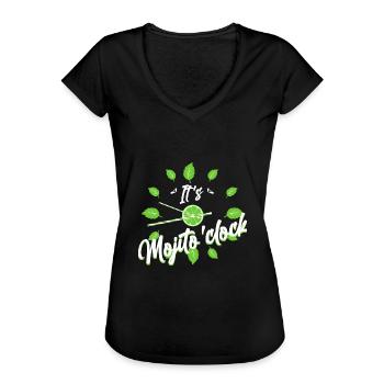 Zeit für Mojito - Frauen Vintage T-Shirt - Schwarz - Vorne