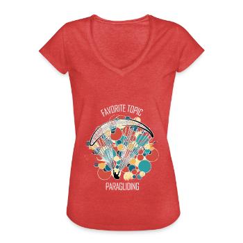 Parapente Gleitschirm Paragleiter Parapente - T-shirt vintage Femme - rouge chiné - Devant - Danielle (179cm)