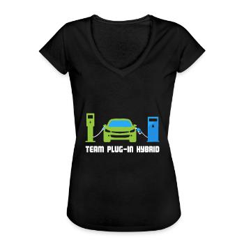 Team Plug-In-Hybrid: Grünes Fahren - Frauen Vintage T-Shirt - Schwarz - Vorne - Danielle (179cm)