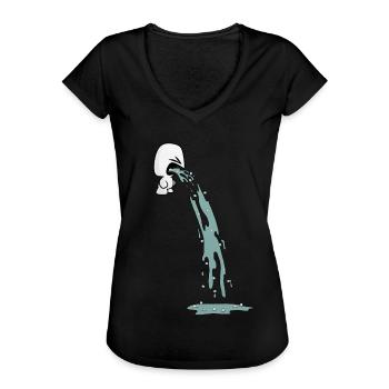 DRÔLE DE MARSHMALLOW VOMIT. HALLOWEEN - T-shirt vintage Femme - noir - Devant - Danielle (179cm)