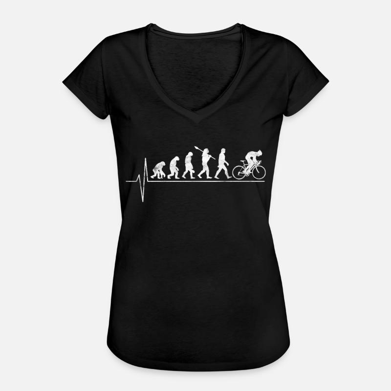 Cycling Bicycle Evolution - Women's Vintage T-Shirt - black