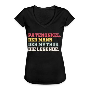 Patenonkel Taufpate Taufe Geschenk - Frauen Vintage T-Shirt - Schwarz - Vorne - Danielle (179cm)