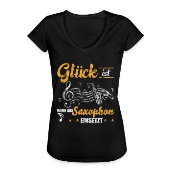 Saxophon Musikinstrument - Frauen Vintage T-Shirt - Schwarz - Vorne