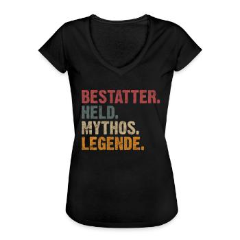 Bestatter Berufung - Frauen Vintage T-Shirt - Schwarz - Vorne - Danielle (179cm)